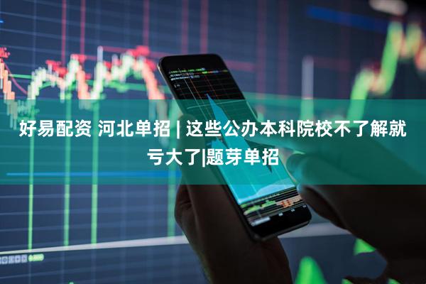 好易配资 河北单招 | 这些公办本科院校不了解就亏大了|题芽单招